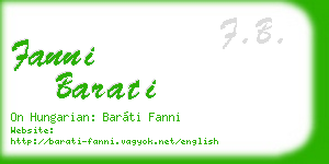 fanni barati business card