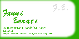 fanni barati business card